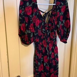 Old Navy Red Floral low back Dress